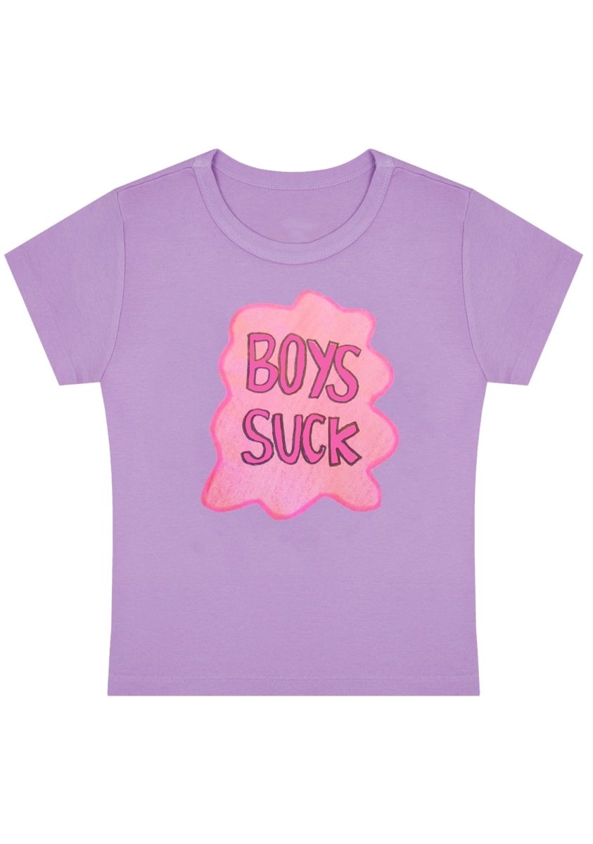 Pink Boys Y2K Baby Tee - cherrykittenPink Boys Y2K Baby Tee