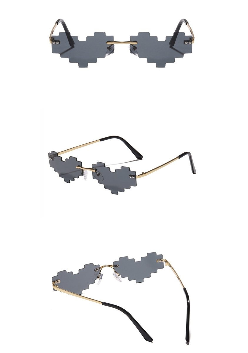Pixel Hearts Funky Sunglasses - cherrykittenPixel Hearts Funky Sunglasses