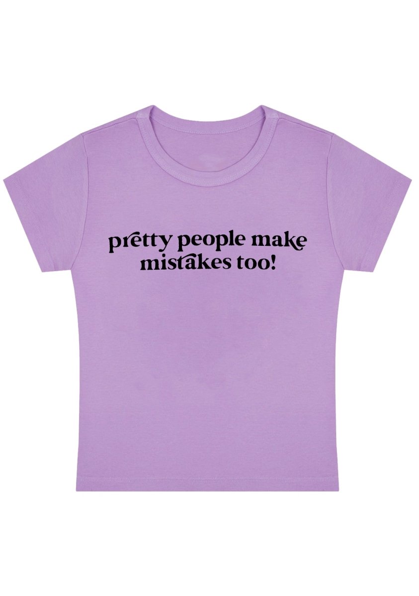 Pretty People Make Mistakes Too Y2k Baby Tee - cherrykittenPretty People Make Mistakes Too Y2k Baby Tee