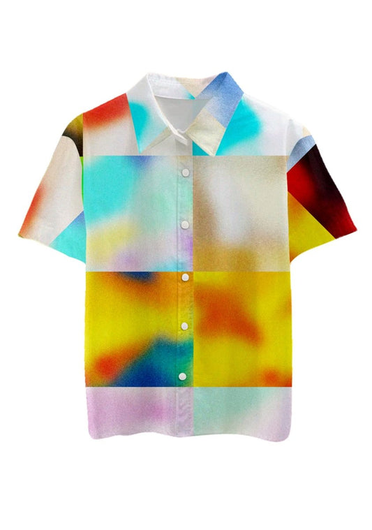 Psychedelic Grid Print Shirts - cherrykittenPsychedelic Grid Print Shirts