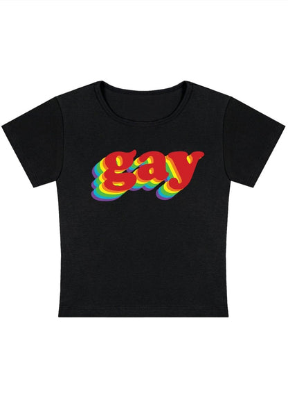 Rainbow Gay Y2k Baby Tee-cherrykitten-Baby Tees,Pride,Tops