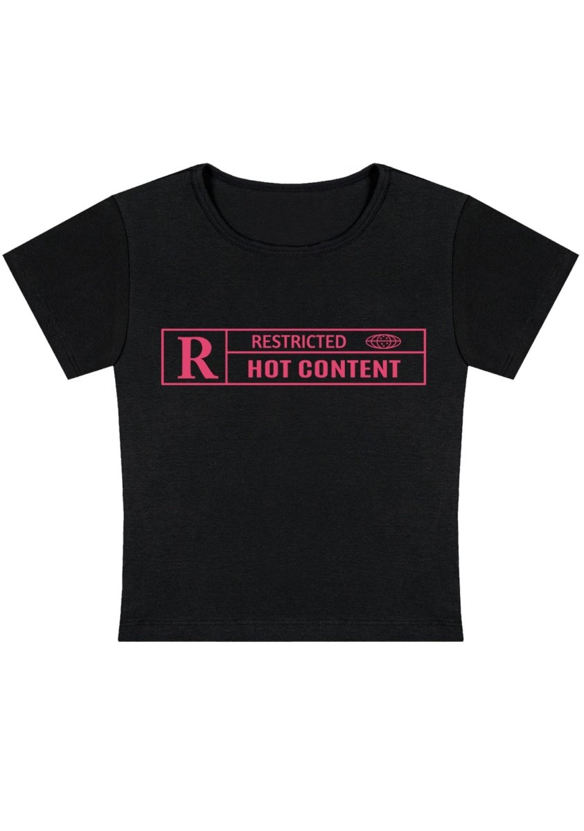 Restricted Content Y2k Baby Tee - cherrykittenRestricted Content Y2k Baby Tee