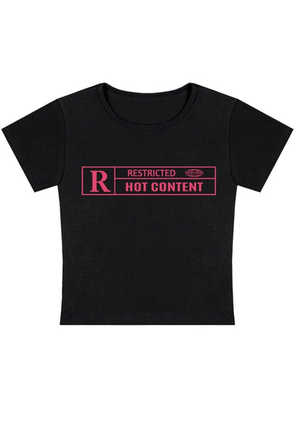 Restricted Content Y2k Baby Tee - cherrykittenRestricted Content Y2k Baby Tee