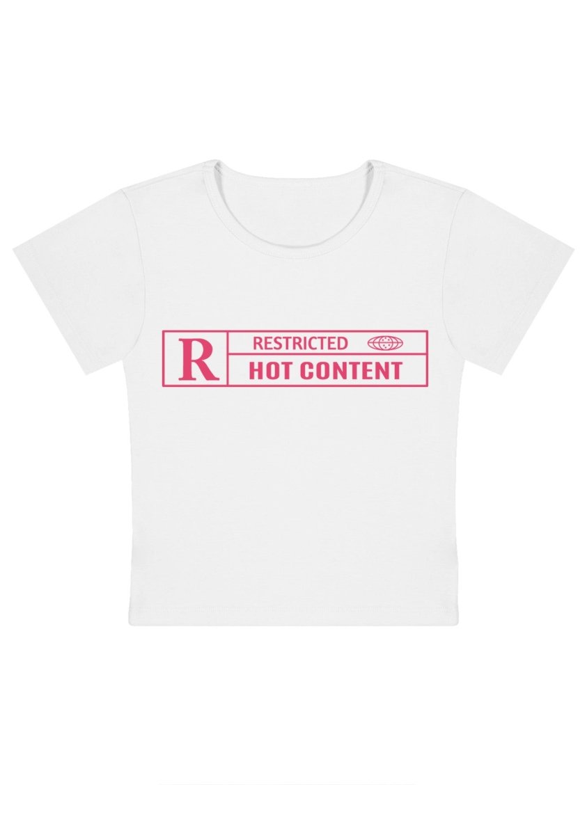 Restricted Content Y2k Baby Tee - cherrykittenRestricted Content Y2k Baby Tee