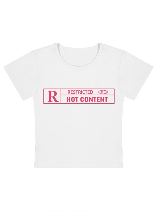 Restricted Content Y2k Baby Tee - cherrykittenRestricted Content Y2k Baby Tee