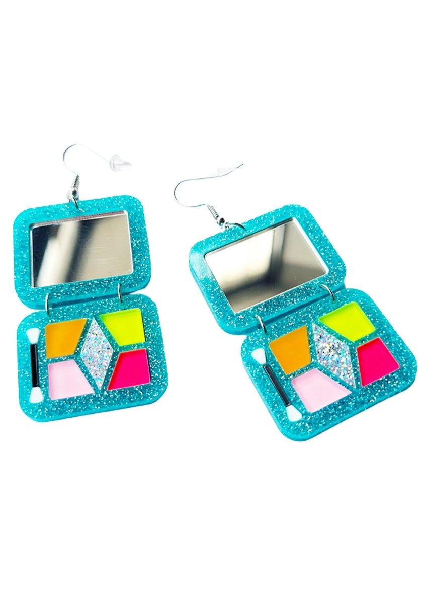 Retro Disco Eyeshadow Palette Earrings - cherrykittenRetro Disco Eyeshadow Palette Earrings