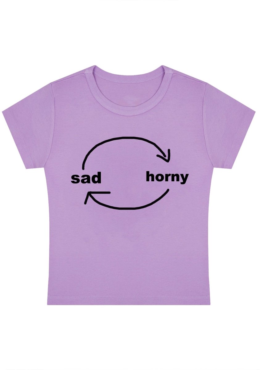 Sad Circle Y2k Baby Tee - cherrykittenSad Circle Y2k Baby Tee