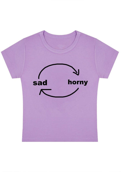 Sad Circle Y2k Baby Tee - cherrykittenSad Circle Y2k Baby Tee