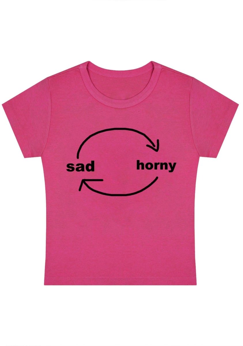 Sad Circle Y2k Baby Tee - cherrykittenSad Circle Y2k Baby Tee