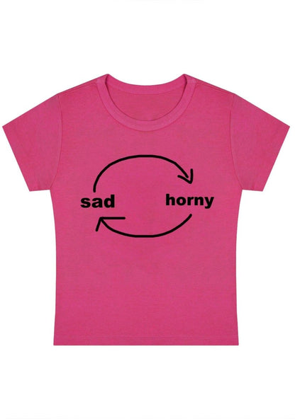 Sad Circle Y2k Baby Tee - cherrykittenSad Circle Y2k Baby Tee
