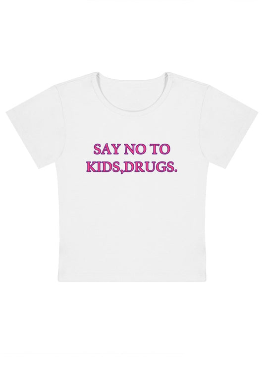 Say No To Kids Y2k Baby Tee-cherrykitten-Baby Tees,Savage,Tops