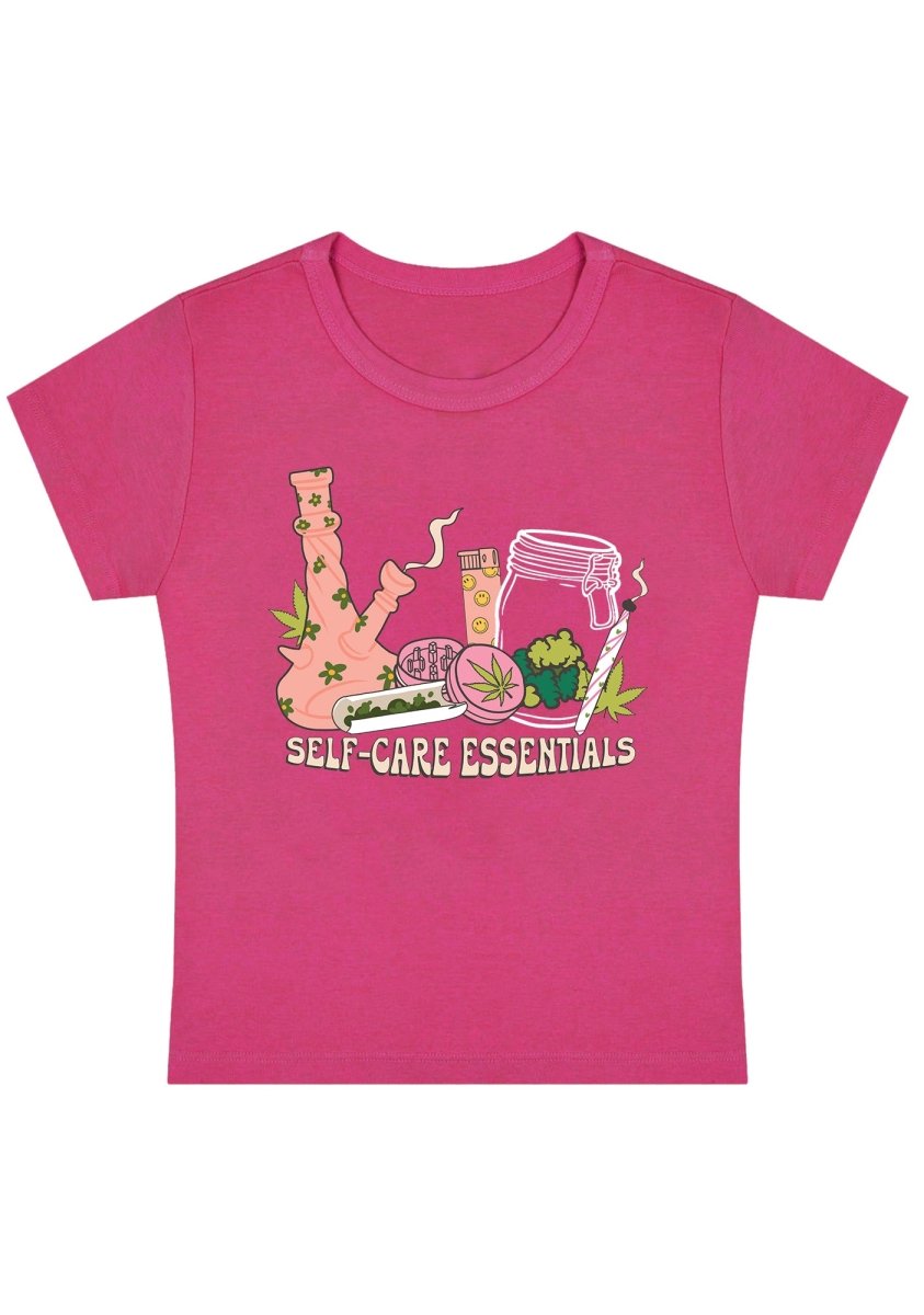 Self-Care Essentials Y2K Baby Tee - cherrykittenSelf-Care Essentials Y2K Baby Tee