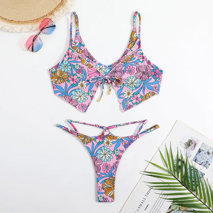 Sexy Floral Butterfly Style Bikini Set - cherrykittenSexy Floral Butterfly Style Bikini Set