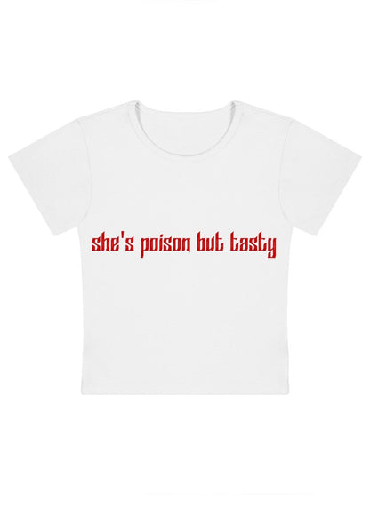 She's Poison But Tatsy Y2k Baby Tee - cherrykittenShe's Poison But Tatsy Y2k Baby Tee