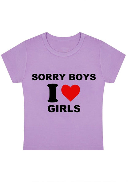 Sorry Boys I Love Girls Y2k Baby Tee - cherrykittenSorry Boys I Love Girls Y2k Baby Tee