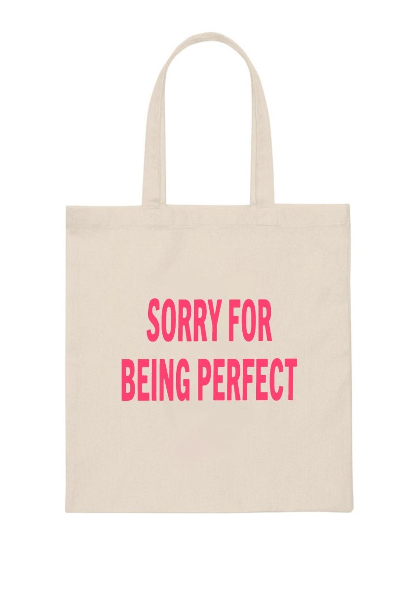 Sorry For Being Perfect Canvas Tote Bag - cherrykittenSorry For Being Perfect Canvas Tote Bag