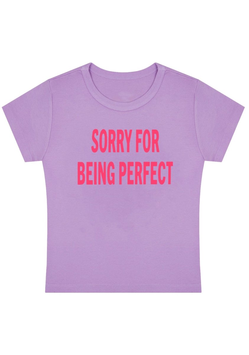 Sorry For Being Perfect Y2K Baby Tee - cherrykittenSorry For Being Perfect Y2K Baby Tee