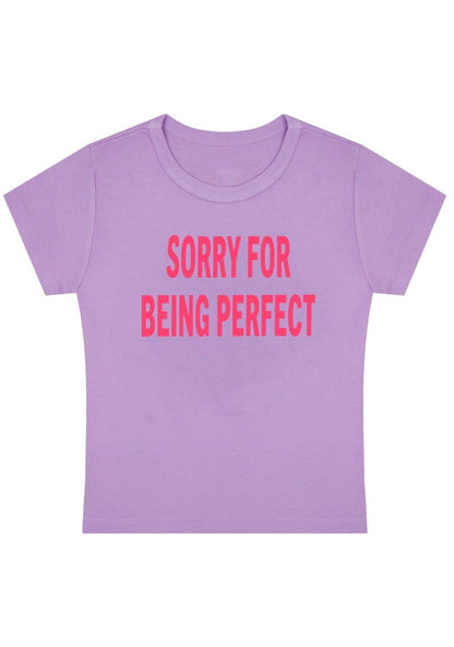Sorry For Being Perfect Y2K Baby Tee - cherrykittenSorry For Being Perfect Y2K Baby Tee
