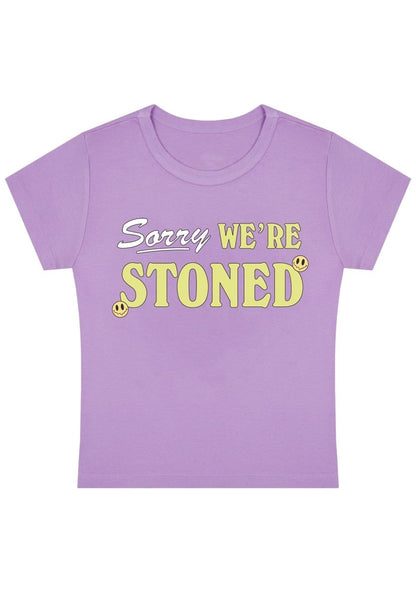 Sorry We're Stoned Y2K Baby Tee - cherrykittenSorry We're Stoned Y2K Baby Tee
