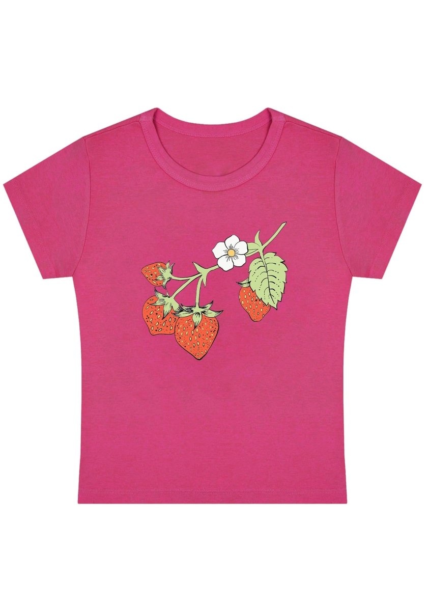Strawberry Vine Y2K Baby Tee - cherrykittenStrawberry Vine Y2K Baby Tee