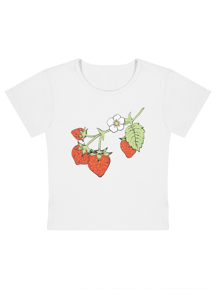Strawberry Vine Y2K Baby Tee - cherrykittenStrawberry Vine Y2K Baby Tee