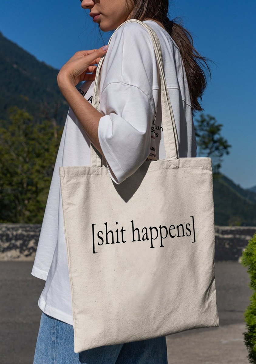 Sxxt Happens Canvas Tote Bag - cherrykittenSxxt Happens Canvas Tote Bag