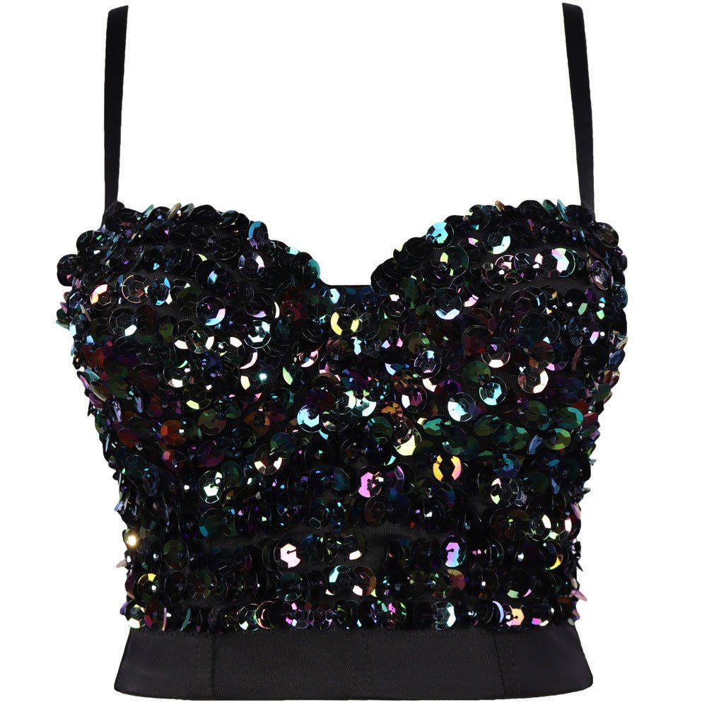 Temperament Sequin Corset Top - cherrykittenTemperament Sequin Corset Top