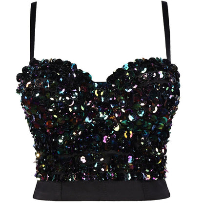 Temperament Sequin Corset Top - cherrykittenTemperament Sequin Corset Top