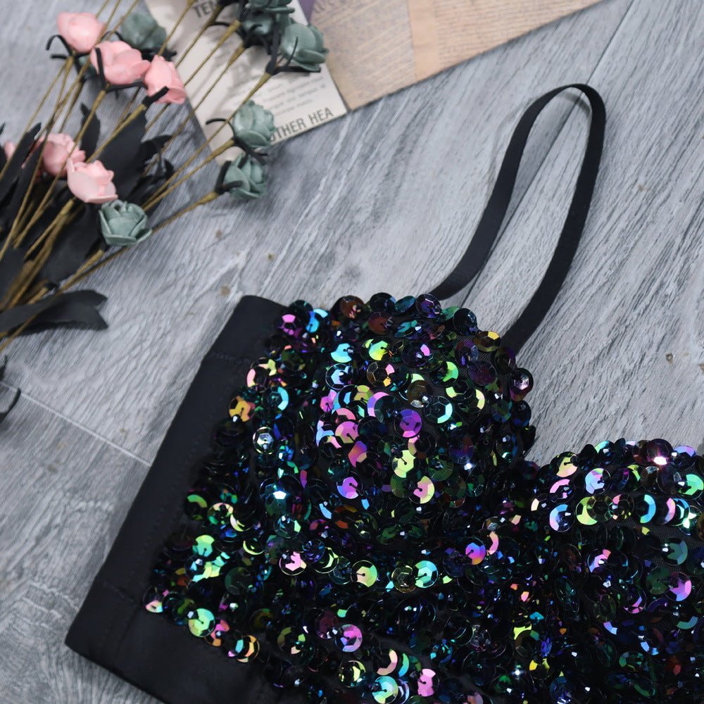 Temperament Sequin Corset Top - cherrykittenTemperament Sequin Corset Top