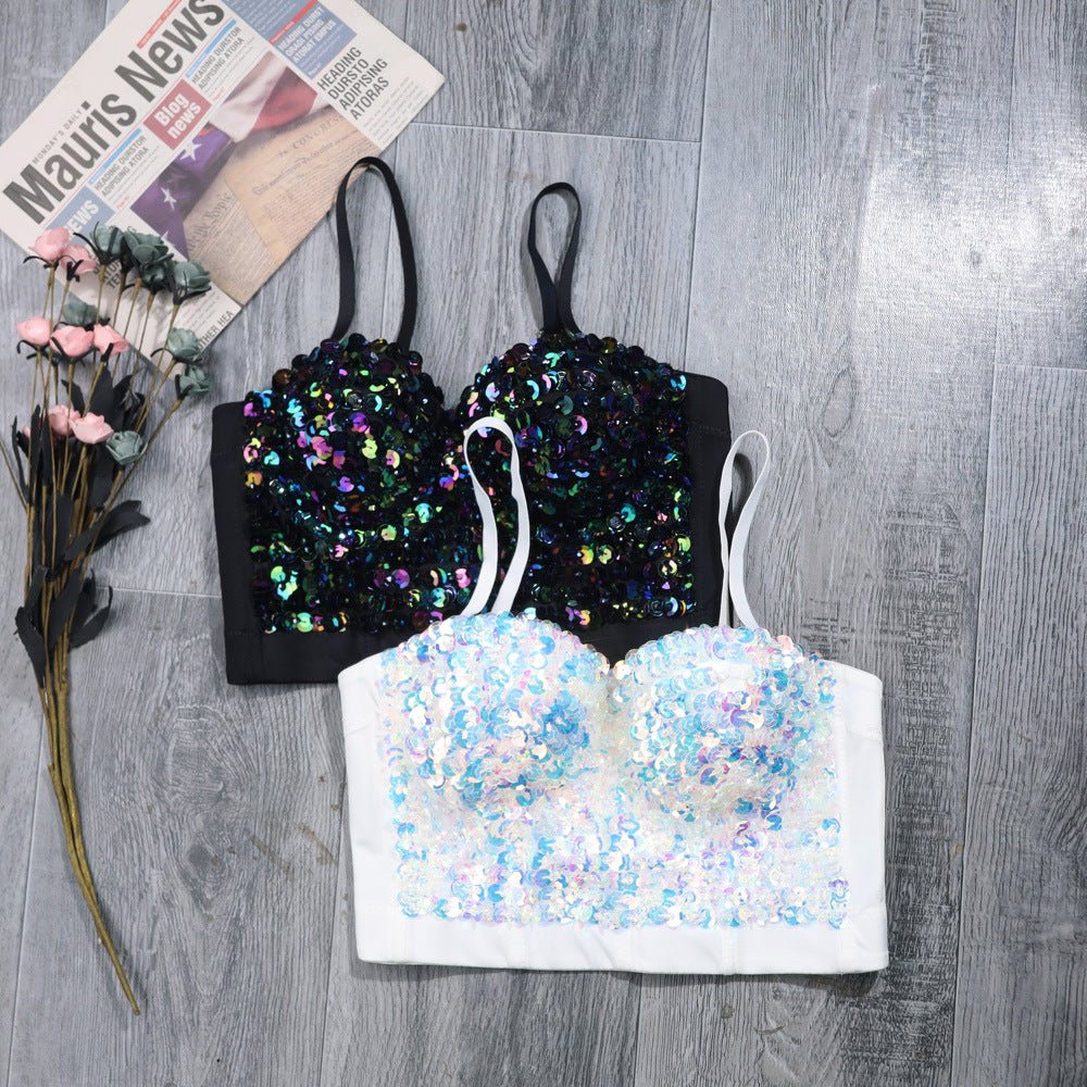 Temperament Sequin Corset Top - cherrykittenTemperament Sequin Corset Top