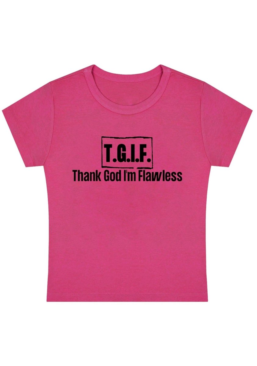 Thank God I'm Flawless Y2K Baby Tee - cherrykittenThank God I'm Flawless Y2K Baby Tee