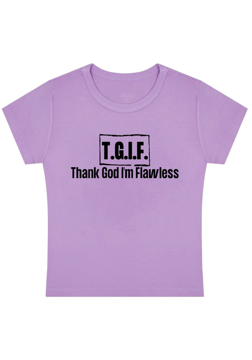 Thank God I'm Flawless Y2K Baby Tee - cherrykittenThank God I'm Flawless Y2K Baby Tee