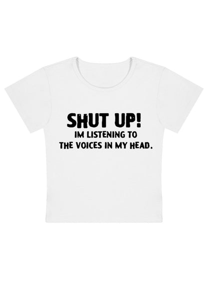 The Voice In My Head Y2k Baby Tee - cherrykittenThe Voice In My Head Y2k Baby Tee