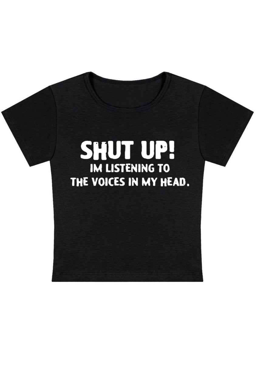 The Voice In My Head Y2k Baby Tee - cherrykittenThe Voice In My Head Y2k Baby Tee