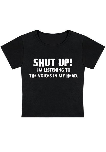 The Voice In My Head Y2k Baby Tee - cherrykittenThe Voice In My Head Y2k Baby Tee