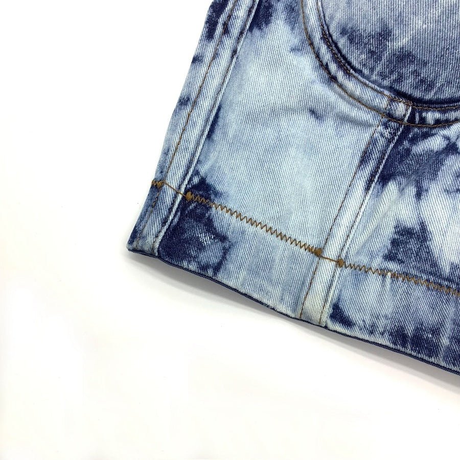Tie-Dye All-Match Trend Shaping Denim Corset Top - cherrykittenTie-Dye All-Match Trend Shaping Denim Corset Top