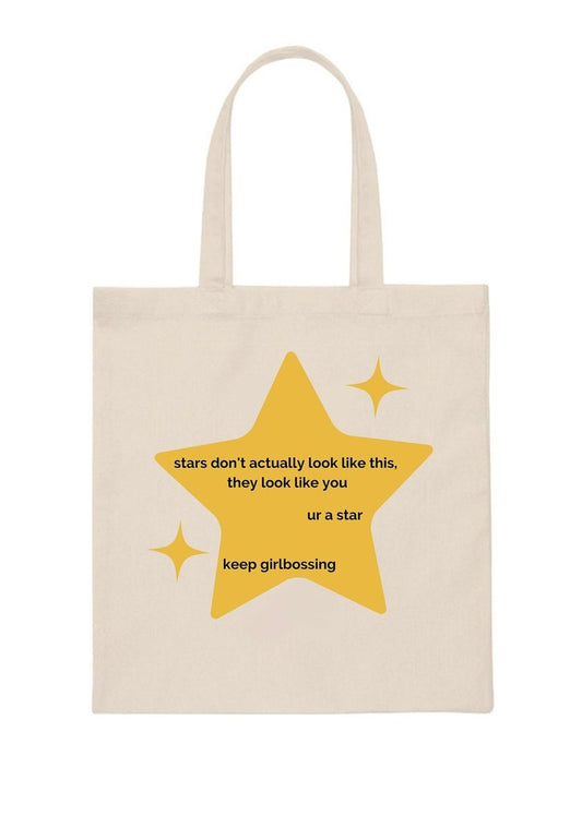 U R A Star Canvas Tote Bag - cherrykittenU R A Star Canvas Tote Bag