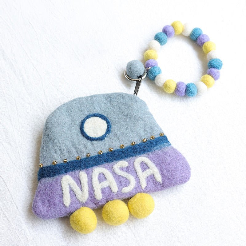 UFO Wool Felt Change Purse - cherrykittenUFO Wool Felt Change Purse