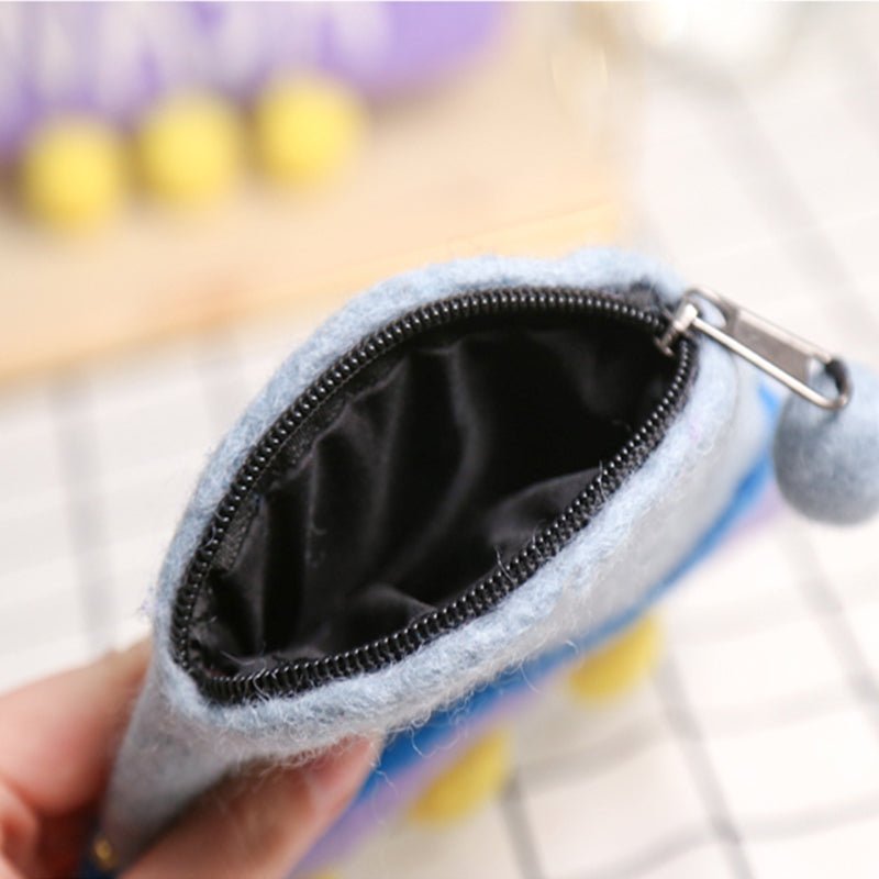 UFO Wool Felt Change Purse - cherrykittenUFO Wool Felt Change Purse