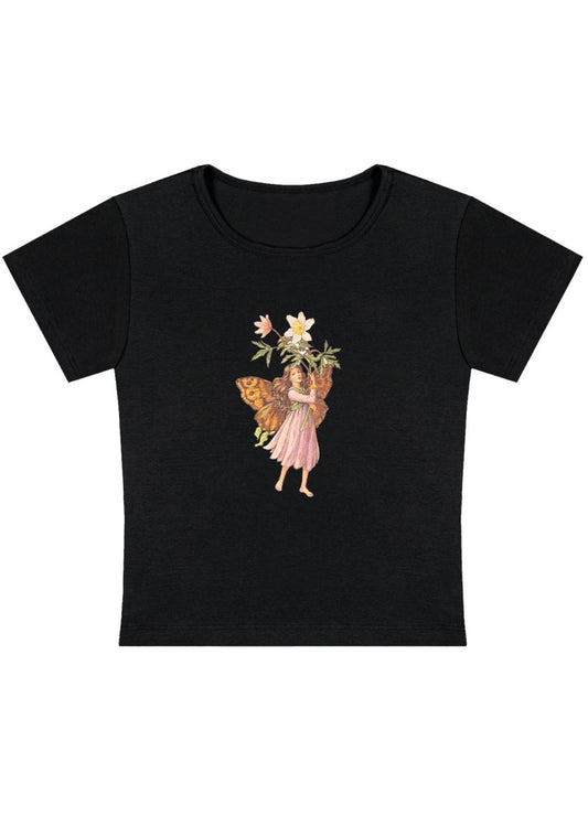 Vintage Flower Fairy Y2K Baby Tee - cherrykittenVintage Flower Fairy Y2K Baby Tee