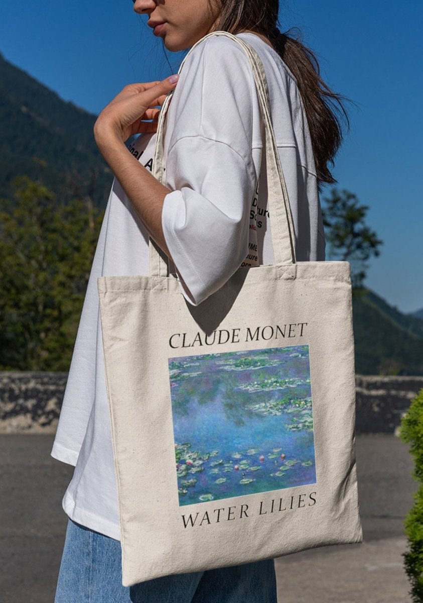 Water Lilies Canvas Tote Bag - cherrykittenWater Lilies Canvas Tote Bag