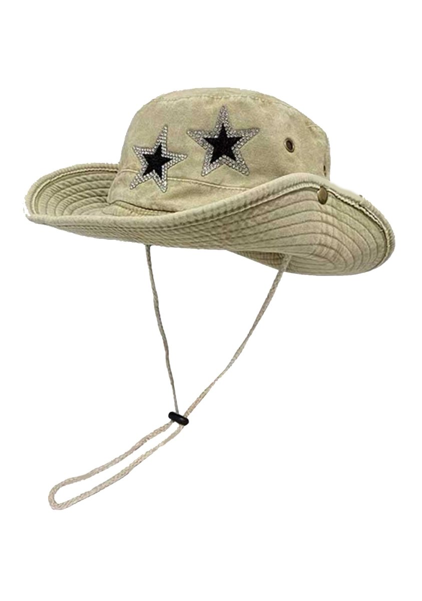 Western Cowboy Stars Vintage Denim Hat - cherrykittenWestern Cowboy Stars Vintage Denim Hat