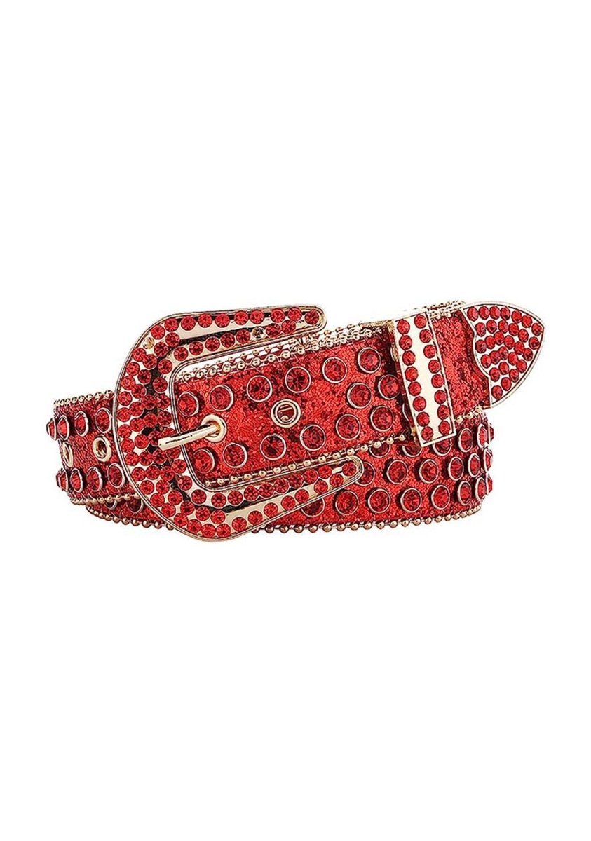 Western Cowgirl Large Buckle Rhinestone Belt - cherrykittenWestern Cowgirl Large Buckle Rhinestone Belt