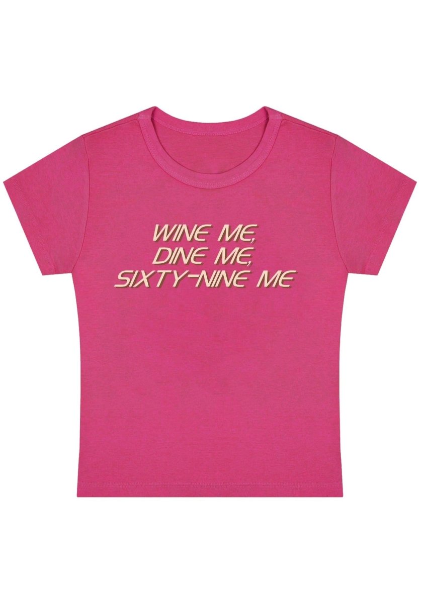 Wine Me Dine Me Y2k Baby Tee - cherrykittenWine Me Dine Me Y2k Baby Tee