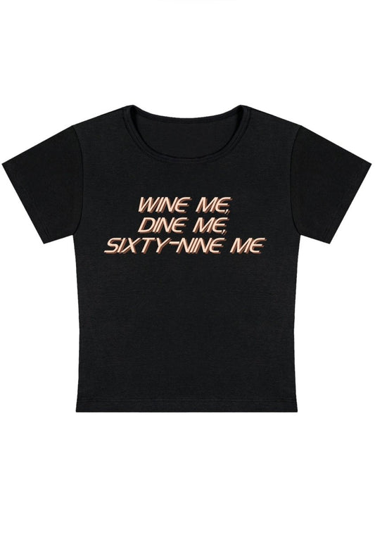 Wine Me Dine Me Y2k Baby Tee - cherrykittenWine Me Dine Me Y2k Baby Tee