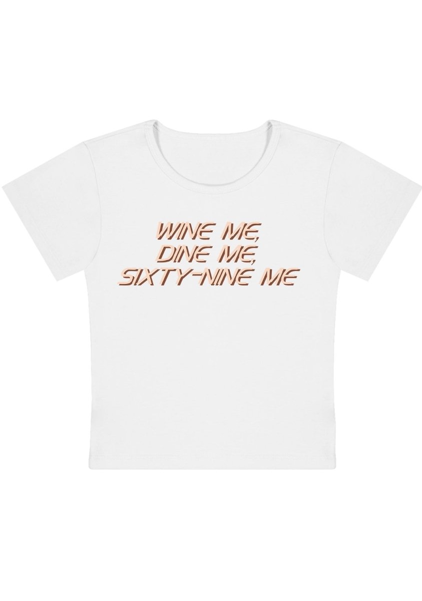 Wine Me Dine Me Y2k Baby Tee - cherrykittenWine Me Dine Me Y2k Baby Tee